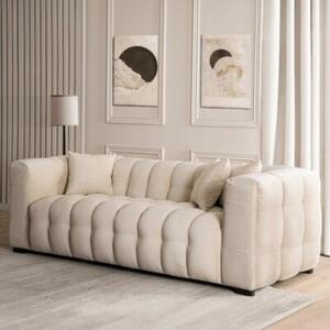 Kanapa Sofa Glamour 3 Osobowa Do Salonu Wygodna Kremowa MODERNO 3S