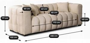 Kanapa Sofa Glamour 3 Osobowa Do Salonu Wygodna Kremowa MODERNO 3S