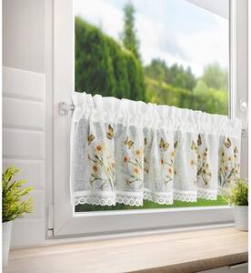 Firana gotowa EUROFIRANY Flora 150 x 30 cm BiaÅo-Å¼Ã³Åty