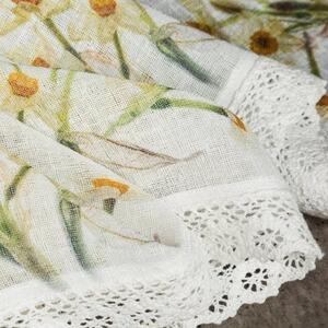 Firana gotowa EUROFIRANY Flora 150 x 30 cm BiaÅo-Å¼Ã³Åty