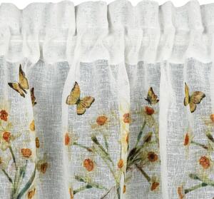 Firana gotowa EUROFIRANY Flora 150 x 30 cm BiaÅo-Å¼Ã³Åty