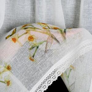 Firana gotowa EUROFIRANY Flora 150 x 30 cm BiaÅo-Å¼Ã³Åty