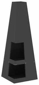 Kominek Czarny 35 x 35 x 100 cm Stal