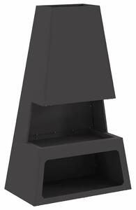 Kominek Czarny 60 x 35 x 100 cm Stal