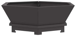 Kominek Czarny 75 x 75 x 28 cm Stal