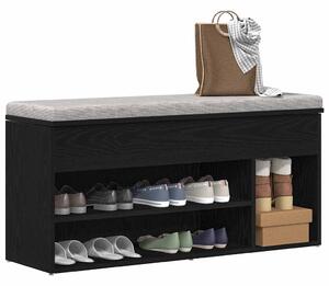 Ławka na buty Czarny dąb 102x30,5x45 cm Drewno klejone