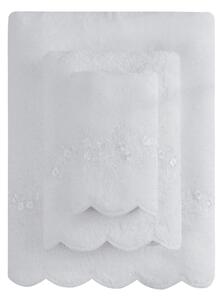 Ręcznik kąpielowy SILVIA 85x150cm z koronką Biały