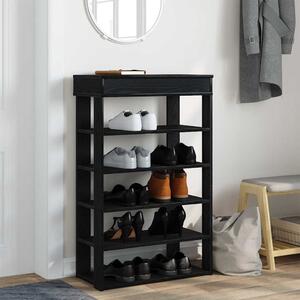 Stojak na buty, czarny, 60x30x98 cm, materiał drewnopochodny