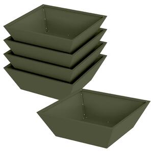 Doniczka ogrodowa 5 pcs Zielony oliwkowy 50 x 50 x 15 cm