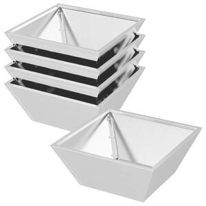 Doniczka ogrodowa 5 pcs Srebrny 40 x 40 x 15 cm Stal nierdzewna