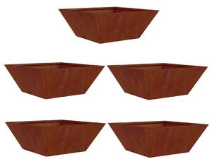 Doniczka ogrodowa 5 pcs Rdzawy 40 x 40 x 15 cm