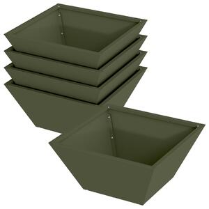 Doniczka ogrodowa 5 pcs Zielony oliwkowy 35 x 35 x 15 cm