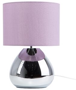 Lampa stołowa lampka nocna metalowa podstawa fioletowy klosz Ronava Beliani