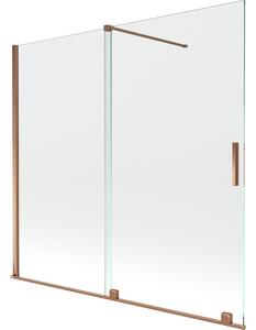 Mexen Velar parawan nawannowy 2-skrzydłowy rozsuwany 170 x 150 cm, transparent, różowe złoto - 896-170-000-01-60