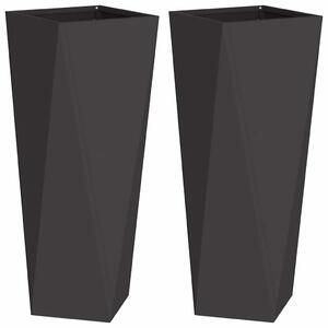 Donica 2 pcs Czarny 30 x 30 x 75 cm Stal