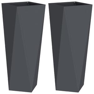 Donica 2 pcs Antracyt 30 x 30 x 75 cm Stal