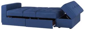 Sofa rozkładana niebieska miejsce do przechowywania otomana 3-osobowa Falster Beliani