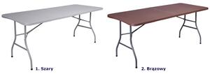 Szary prostokątny stół składany w walizkę 180 cm - Takira 3X