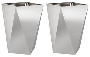 Donica 2 pcs Srebrny 50 x 50 x 75 cm Stal nierdzewna