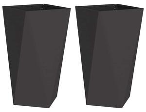 Donica 2 pcs Czarny 40 x 40 x 75 cm Stal