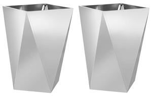 Donica 2 pcs Srebrny 50 x 50 x 75 cm Stal Galwanizowana