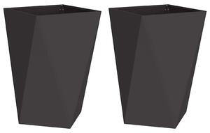Donica 2 pcs Czarny 50 x 50 x 75 cm Stal