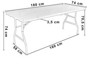 Szary prostokątny stół składany w walizkę 180 cm - Takira 3X