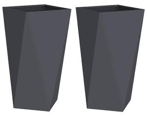 Donica 2 pcs Antracyt 40 x 40 x 75 cm Stal