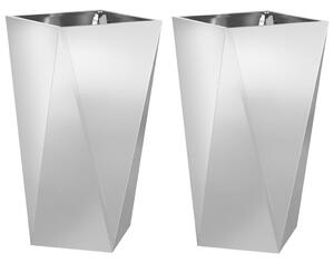 Donica 2 pcs Srebrny 40 x 40 x 75 cm Stal Galwanizowana