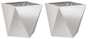 Donica 2 pcs Srebrny 40 x 40 x 40 cm Stal nierdzewna