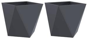 Donica 2 pcs Antracyt 40 x 40 x 40 cm Stal