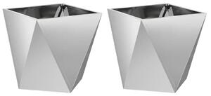 Donica 2 pcs Srebrny 50 x 50 x 50 cm Stal Galwanizowana