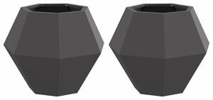 Donica 2 pcs Czarny 50 x 50 x 40 cm Stal