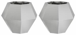 Donica 2 pcs Srebrny 50 x 50 x 40 cm Stal nierdzewna