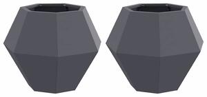 Donica 2 pcs Antracyt 50 x 50 x 40 cm Stal