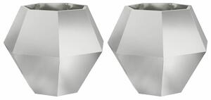 Donica 2 pcs Srebrny 75 x 75 x 60 cm Stal Galwanizowana