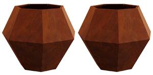 Donica 2 pcs Rdzawy 75 x 75 x 60 cm
