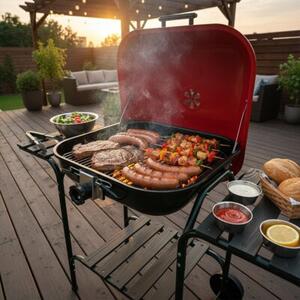 Grill węglowy VELACO VL02-RED-BLACK Czarny / Czerwony