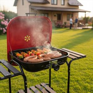 Grill węglowy VELACO VL02-RED-BLACK Czarny / Czerwony