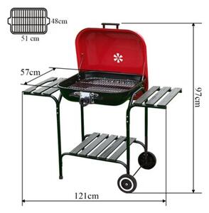 Grill węglowy VELACO VL02-RED-BLACK Czarny / Czerwony