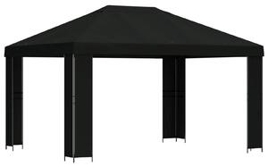 Altana 4 × 3 m Czarny Poliester i Stal 190 gsm