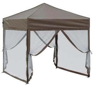 Składany namiot imprezowy ze ściankami, taupe, 2x2 m