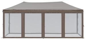 Składany namiot imprezowy ze ściankami, kolor taupe, 3x6 m