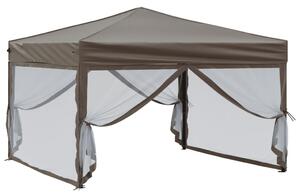 Składany namiot imprezowy ze ściankami, taupe, 3x3 m
