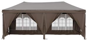 Składany namiot imprezowy ze ściankami, kolor taupe, 3x6 m