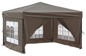 Składany namiot imprezowy ze ściankami, taupe, 3x3 m