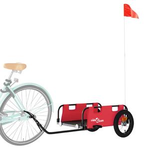 Przyczepka rowerowa, czerwona, tkanina Oxford i żelazo