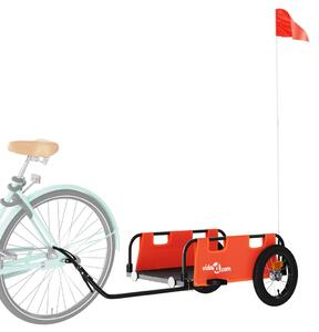 Przyczepka rowerowa, pomarańczowa, tkanina Oxford i żelazo