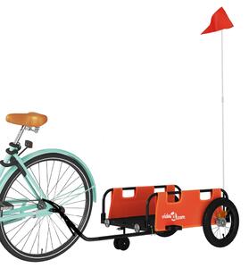 Przyczepka rowerowa, pomarańczowa, tkanina Oxford i żelazo