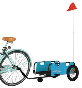 Przyczepka rowerowa, niebieska, tkanina Oxford i żelazo